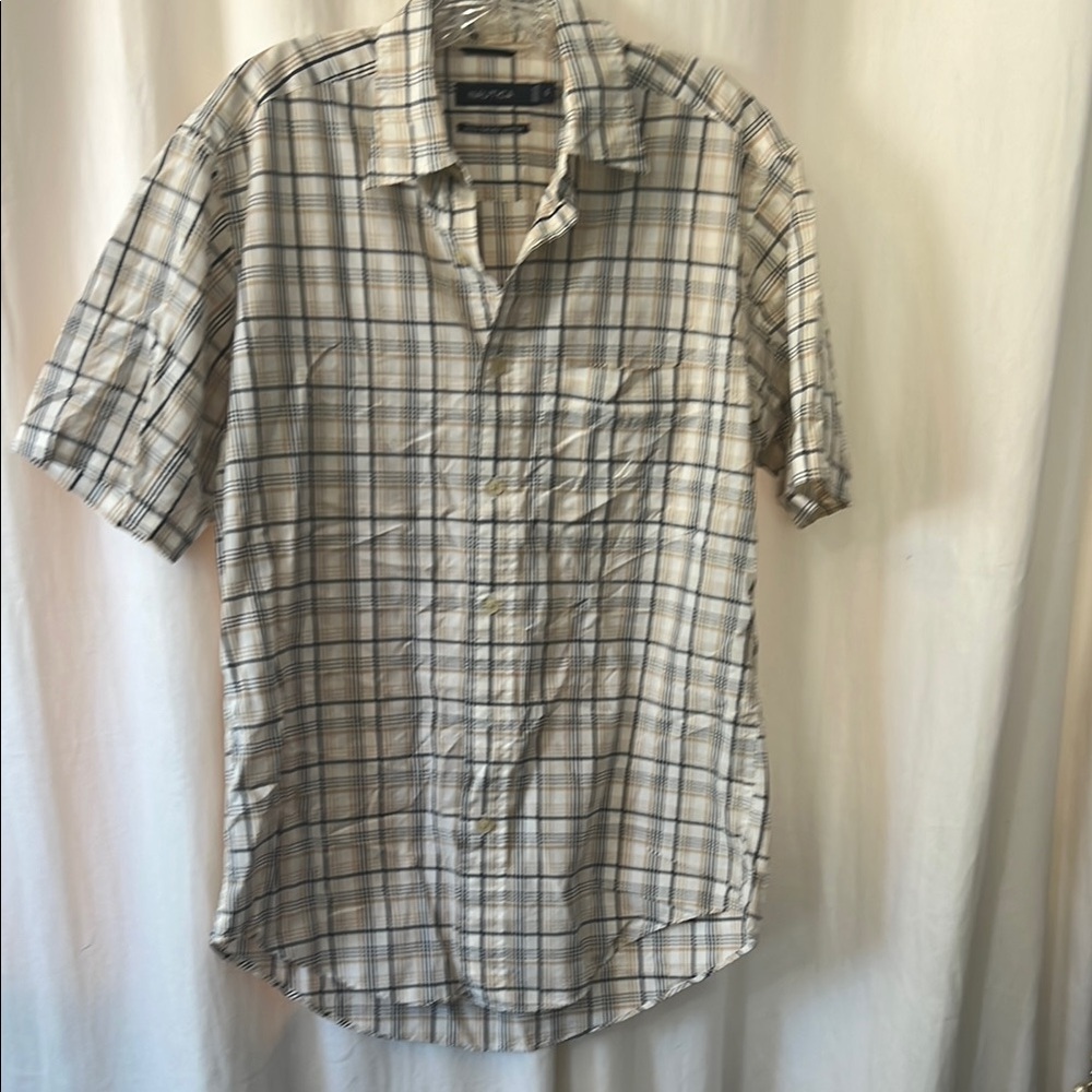 Nautica Men's Beige Plaid Shirt